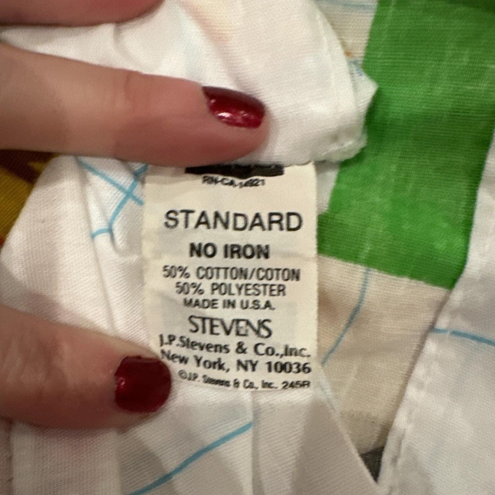 Vintage Stevens Sesame Street USA Made Flat Sheet & 1 Pillow Case Twin Bed - Picture 5 of 7